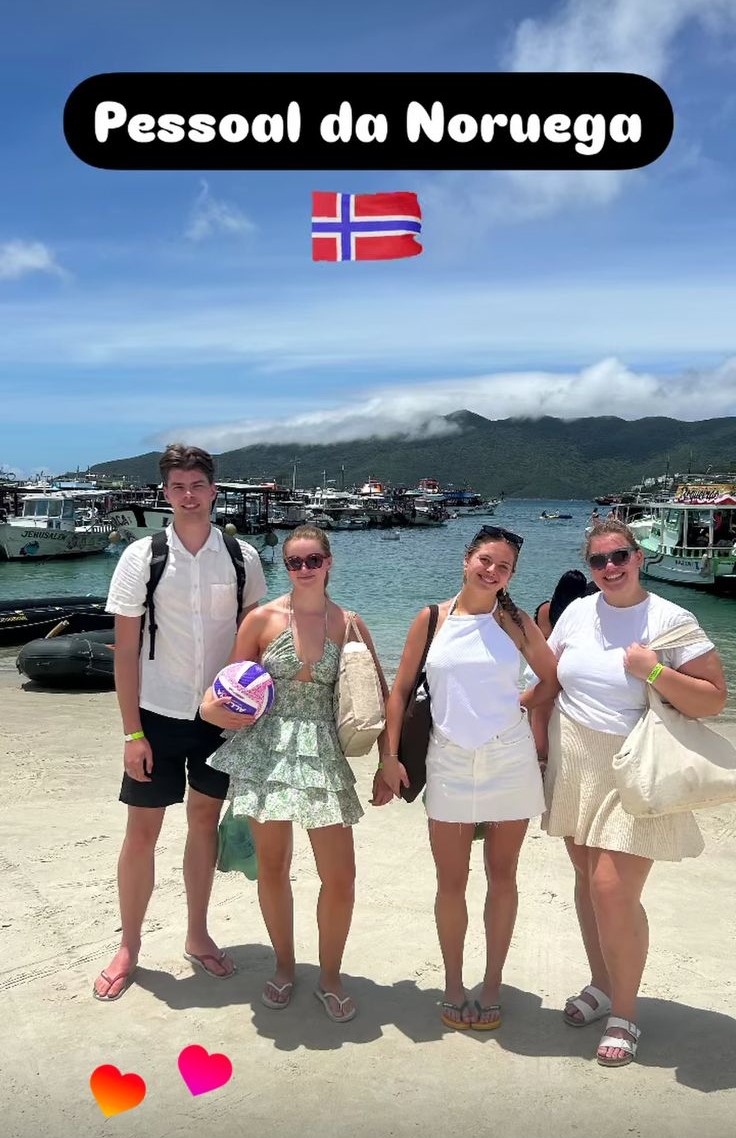 Pessoal da Noruega no passeio