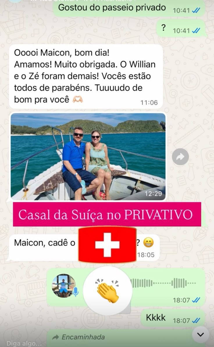 Casal da Suíça no passeio privativo